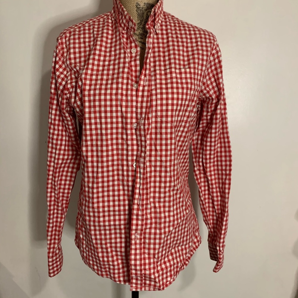 Chor Clothing red white checkered button shirt - Picture 2 of 5